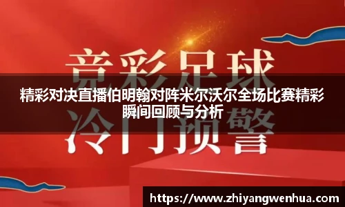 精彩对决直播伯明翰对阵米尔沃尔全场比赛精彩瞬间回顾与分析